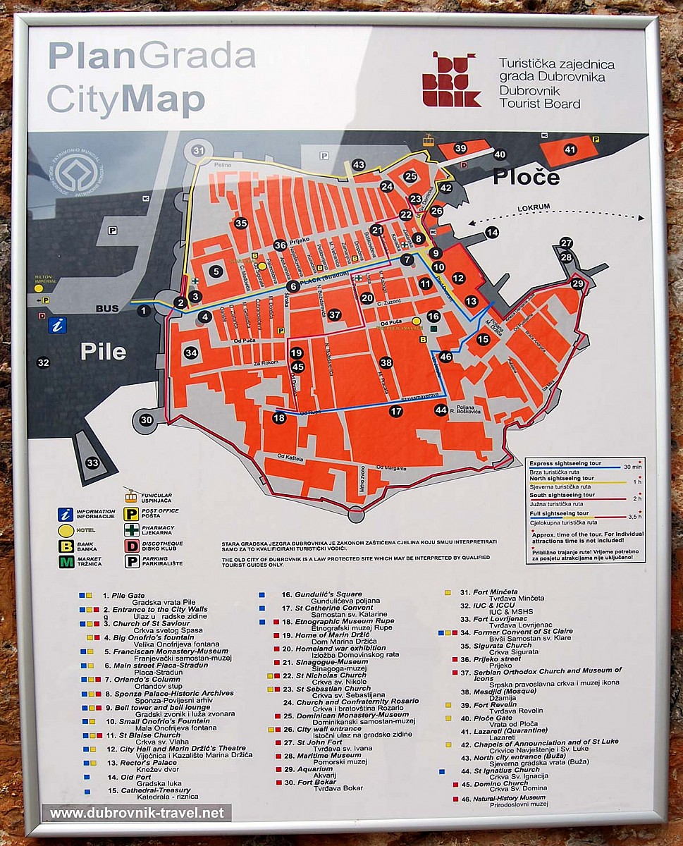 Plan Grada - Dubrovnik City Map