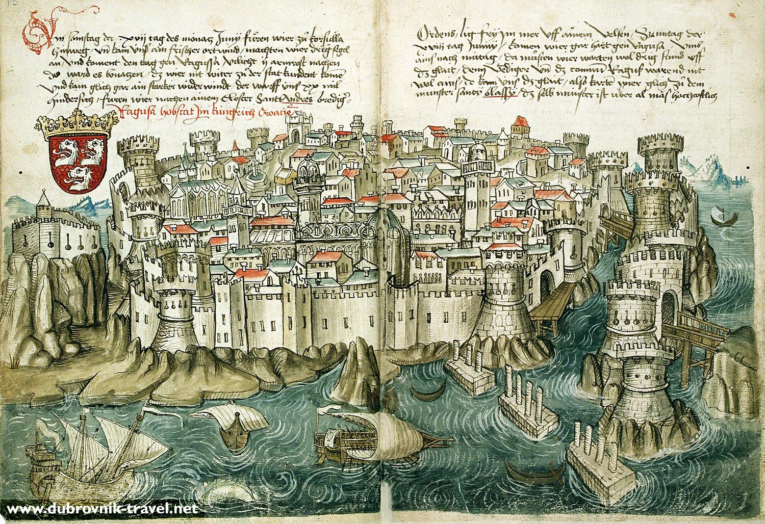Dubrovnik in 1458 by Conrad Von Grunenberg