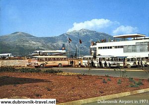 In 1971 - airport building, passenger buses and JAT aeroplane