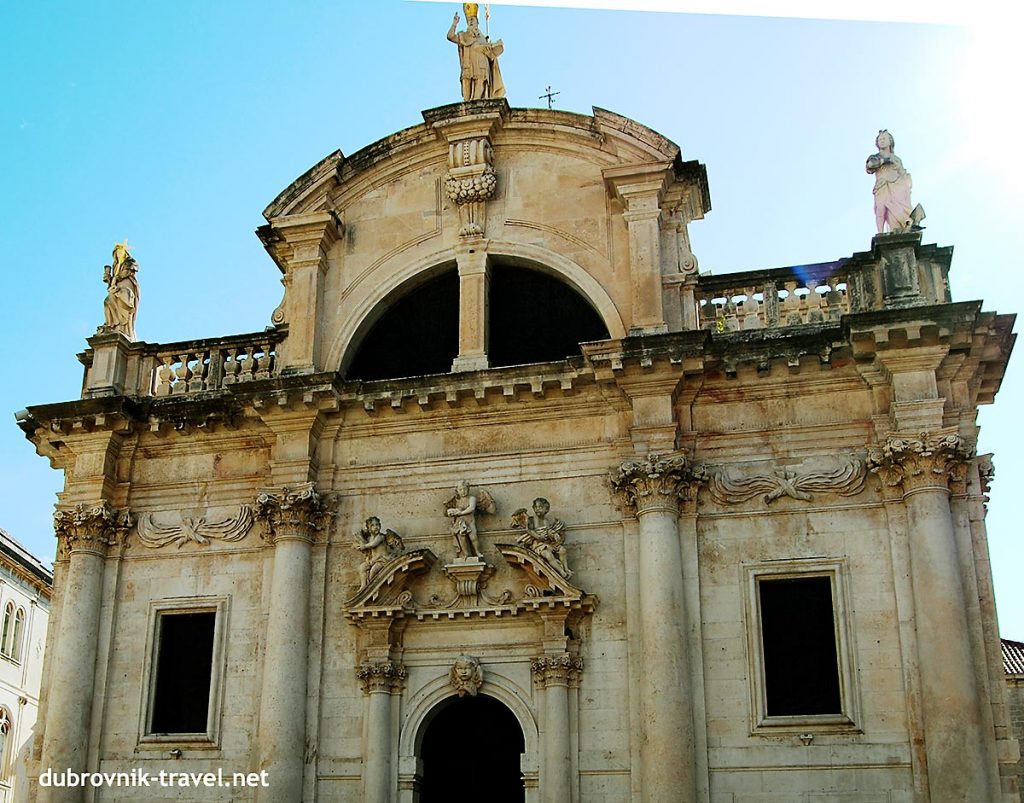 Facade details of St Blaise Church in Dubrovnik