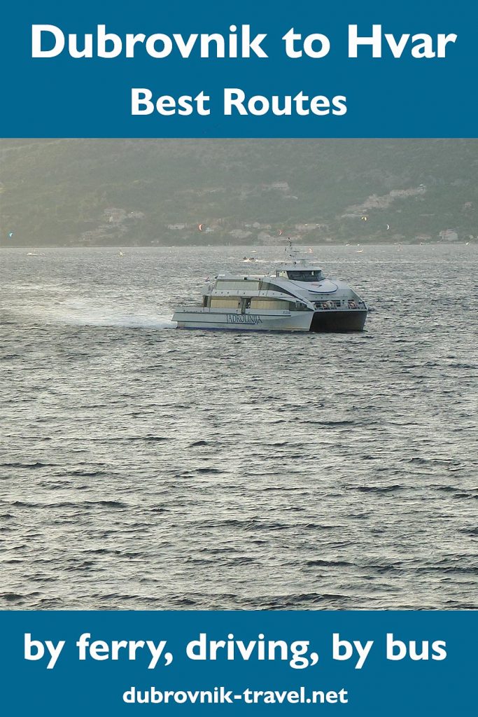 fast passenger ferry on the route from Dubrovnik to Hvar island
