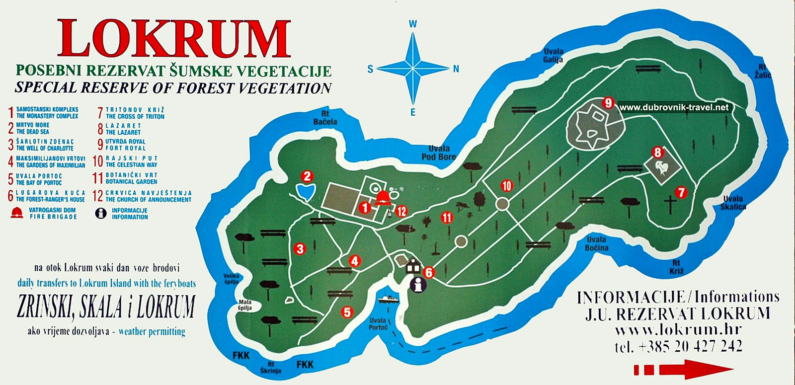 Map of Lokrum