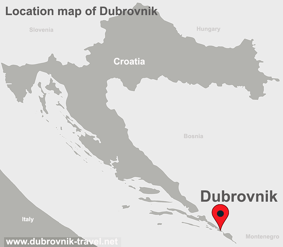 Location Map of Dubrovnik