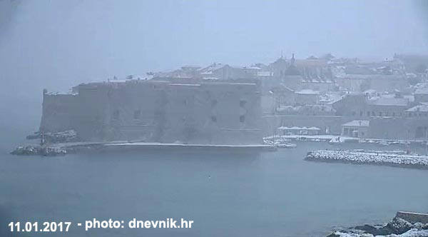 Snow in Dubrovnik January 2017
