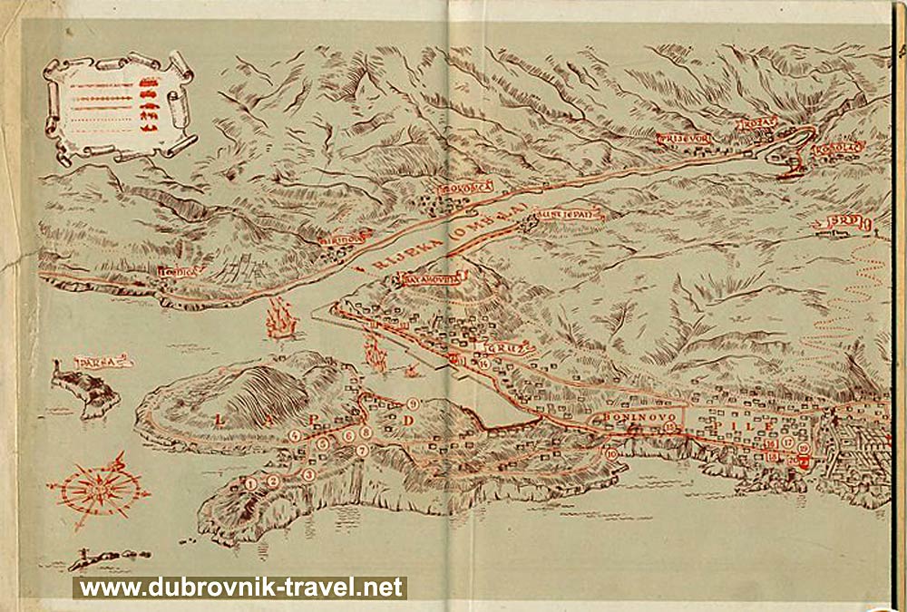 Dubrovnik Visitor Map from 1952