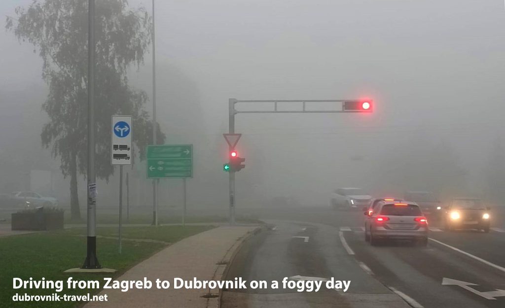 foggy day on the roads towards Dubrovnik